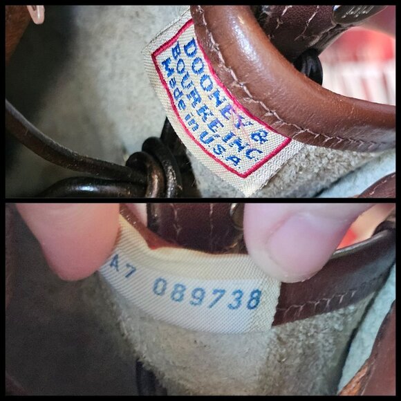 VTG Dooney & Bourke SATCHEL All Weather Leather Pebble creme BONE Broke Zipper - Picture 7 of 15